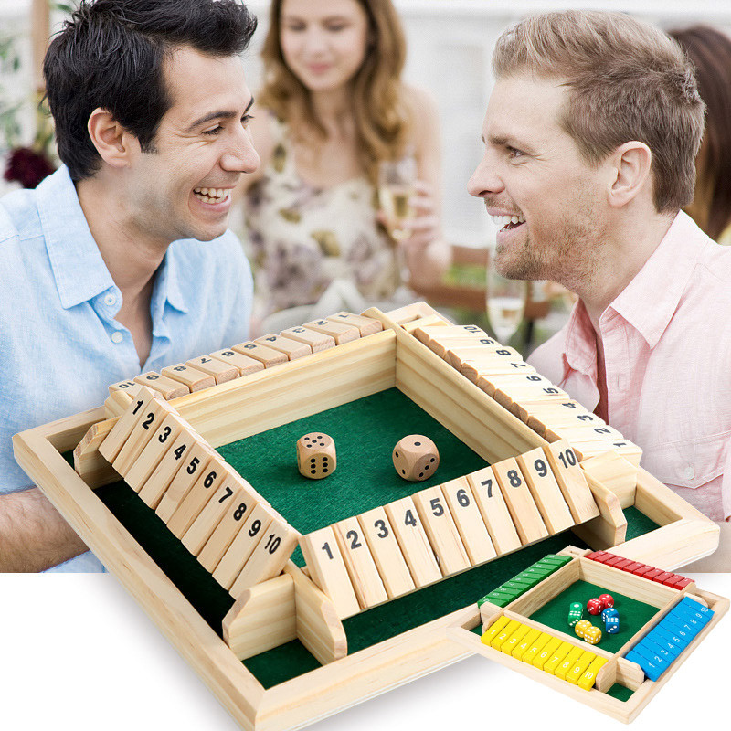 COD เกมส์ปิดกล่อง Shut the box 4ด้าน เกมกระดานวงเหล้า พลิกตัวเลขเกม ปาร์ตี้ ครอบครัว ของเล่นสันทนาการ