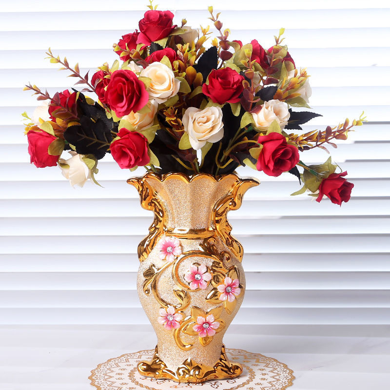 เครื่องประดับเซรามิกห้องนั่งเล่นตู้ทีวีแจกันตกแต่ง