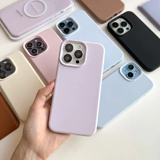 Supercase For iPHONE 16/15/14/13/12/11 Pro max Plus เคสซิลิโคน กันเปื้อน Silicone Cover Case สีพาสเทล 024