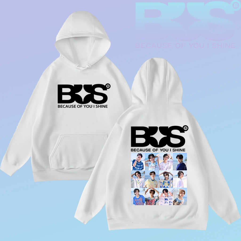 bus Because of you, i shine เสื้อฮู้ดแขนยาวและ ชายและหญิง ผ้าCotton 100% ใส่ได้ ทั้ง ใส่สบาย ไม่หด ไม่ย้ #010 hoodies