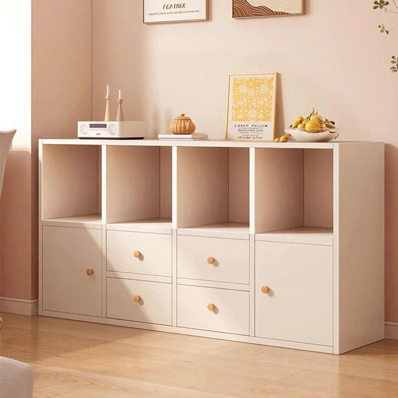 TTM【มีลิ้นชัก】เปิดชั้นวางจอแสดงผล 120/90/60cm สีขาว ชั้นหนังสือ ติดตั้งง่าย bookshelf ชั้นวางของเล่น