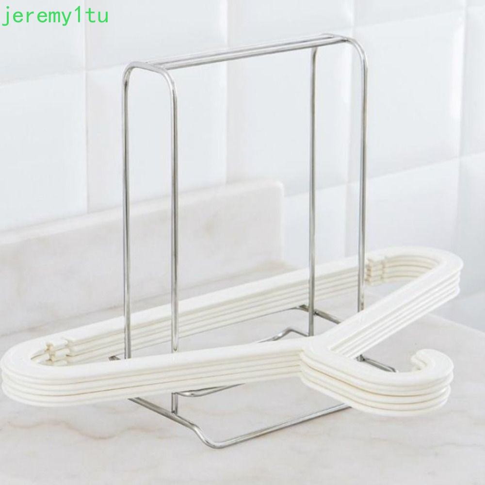 JEREMY ไม้แขวนเสื้อ Rack, สแตนเลสประหยัดพื้นที่จัดเก็บ, ชั้นซ้อนที่ทนทาน ฐานมั่นคง ความจุขนาดใหญ่ สําหรับบ้าน ซักรีด ตู้เสื้อผ้า
