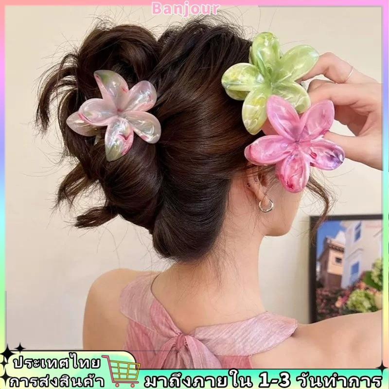 ผู้หญิงสี Plumeria ดอกไม้ Hairpin Grips คลิป Barrettes อุปกรณ์เสริมสําหรับสาวหวาน