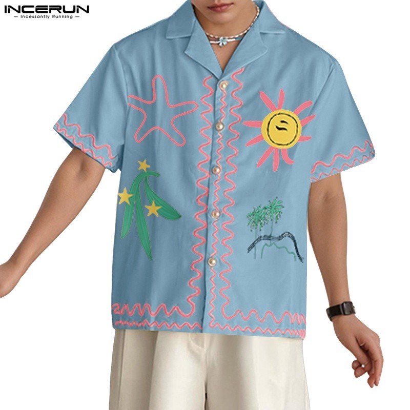 เสื้อเชิ้ตสไตล์วันหยุดพิมพ์ลายสำหรับผู้ชาย