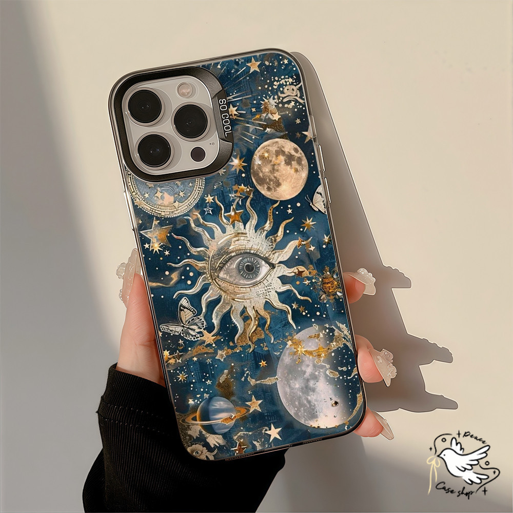 COD-ในไทย💥ดวงอาทิตย์ ตา วินเทจ เคสสําหรับ For iphone 16 15 14 XR 13 11 12 Pro Max 8 7 16 Plus Xs Max  เคสไอโฟนหรูหราไฮโซ