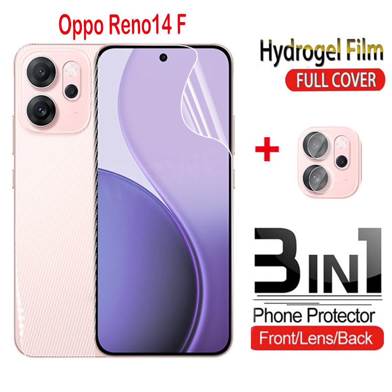 ป้องกันหน้าจอสําหรับOppo Reno14 F 14F 13 14 Pro F Reno14F Reno14Pro 5G 2025 ด้านหน้าด้านหลังเลนส์คลุมทั้งหมดป้องกันHydrogelกล้องด้านหลังป้องกันฟิล์ม