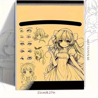 JANELAXE932JN หนังสือวาดมือ, อะนิเมะฝึกจิตรกรรม Line Art Draw Book, 48 หน้า Hand-Drwn Outlines Line Draft Book สําหรับผู้เริ่มต้น