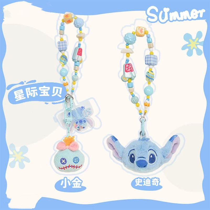 Disney Stitch Little Golden Strawberry Bear Judy Nick พวงกุญแจตุ๊กตา Charm น่ารักนุ่มแฟชั่นอุปกรณ์เสริมสําหรับกระเป๋าคีย์ของขวัญ