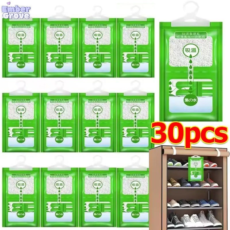 5/10/20/30ชิ้น เครื่องดูดความชื้นในครัวเรือนแขวนกระเป๋า/ตู้เสื้อผ้าลดความชื้นสารดูดความชื้น