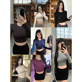 MOESSQUEEN เสื้อโครปท็อปแขนยาวสำหรับผู้หญิง ดีไซน์เรียบหรู#6…