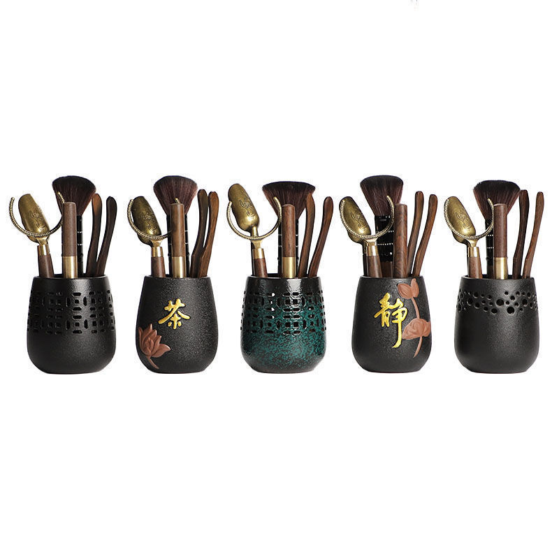 Premium Selection#In Stock Solid Wood Tea Ceremony Six Gentlemen Set Complete Tea Brewing Tools Non-
