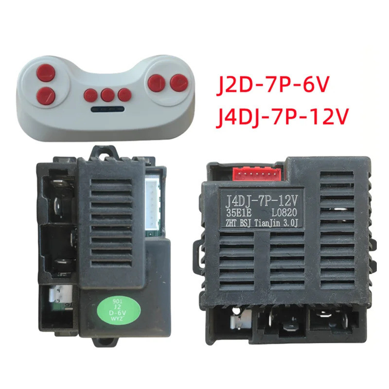 รถยนต์ไฟฟ้าสําหรับเด็ก J4DJ-7P-12V คอนโทรลเลอร์ T08D 2.4G รีโมทคอนโทรล J2D-7P-6V พร้อมฟังก์ชั่นเริ่ม