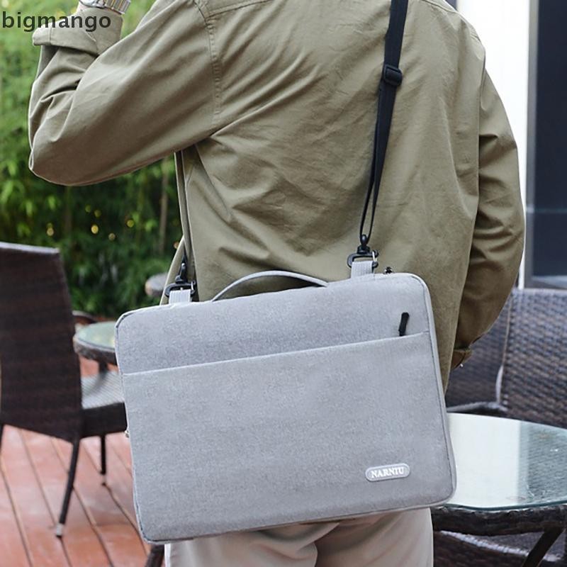 [bigmango] 11 13 14 15.6 นิ้วกระเป๋าแล็ปท็อปธุรกิจกระเป๋าถือแบบพกพาCrossbodyกรณีโน๊ตบุ๊คสําหรับLenovo HP Dellแท็บเล็ตกระเป๋าสต็อกใหม่
