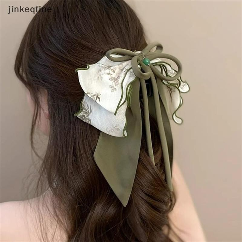 KTH Ink Wash Painting Hair Claw Clip - คลิปโบว์สไตล์จีน, เครื่องประดับผมเซนใหม่ร้อน