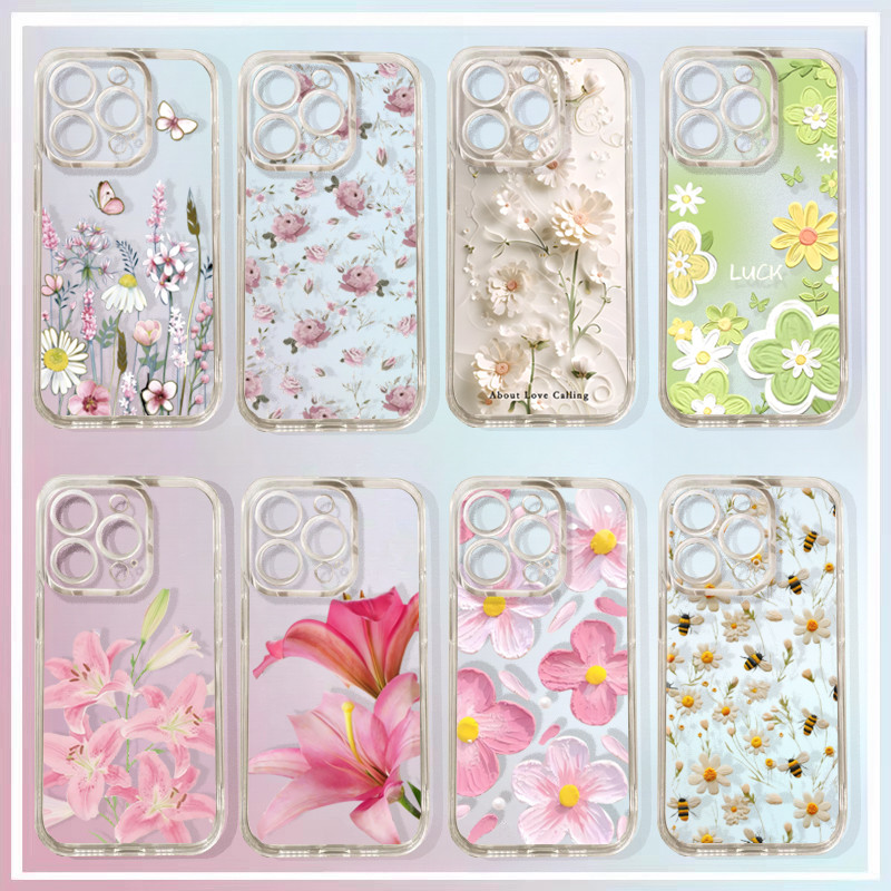 ภาพวาดสีน้ํามัน Honeybee ดอกไม้เคสโทรศัพท์สําหรับ Huawei P30 Pro Honor 90 Lite X9A X9B X8B X7B 20 No