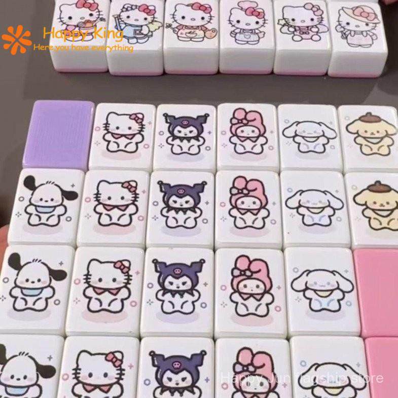 🀄ในสต็อก🀄2025 สไตล์ใหม่ Sanrio Mahjong Consumer สนุกน่ารัก Hello kitty Square Push สนุกพ่อแม่และลูกข