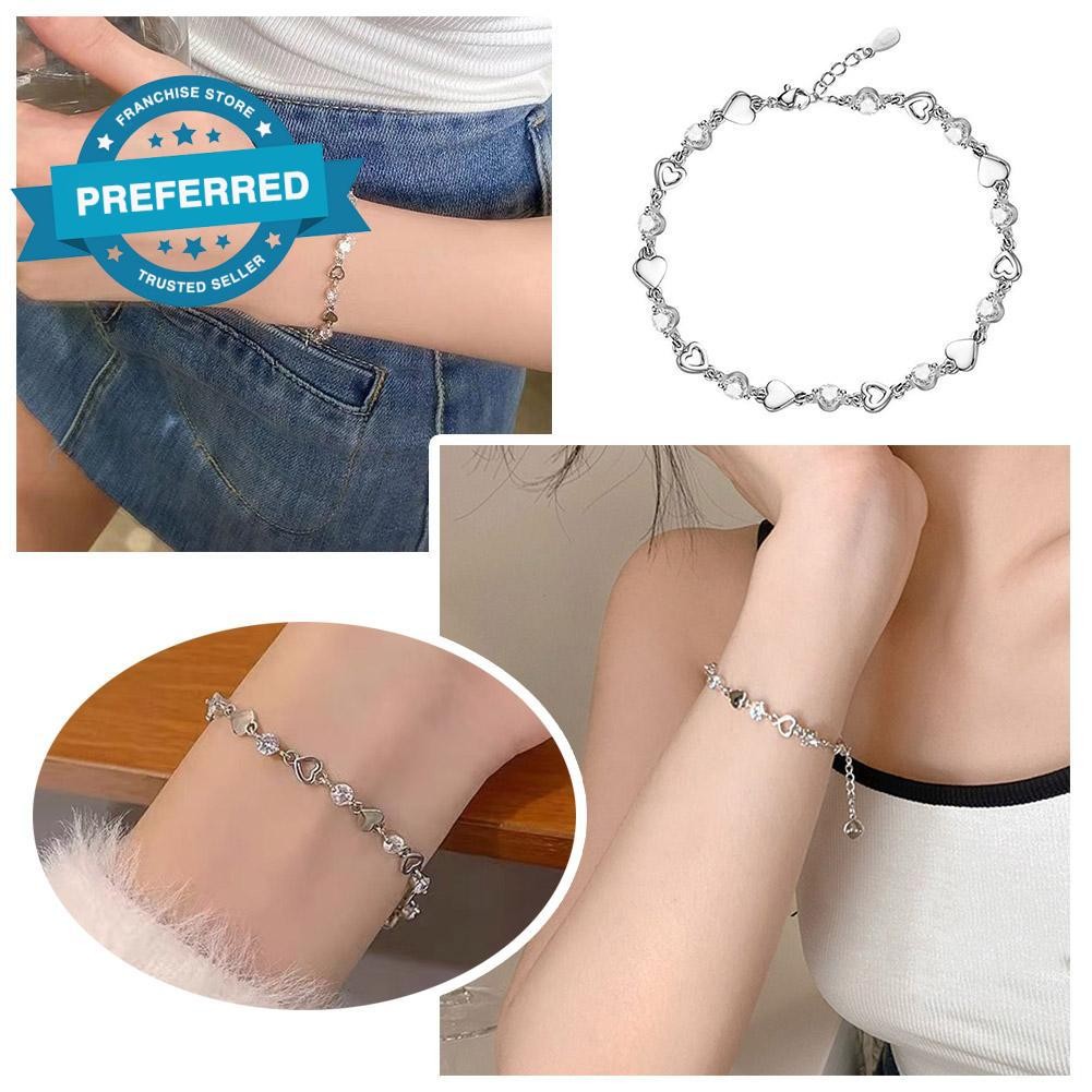 Sweet Cool Love Heart Bracelet Girls Niche Design Bracelet L3p2