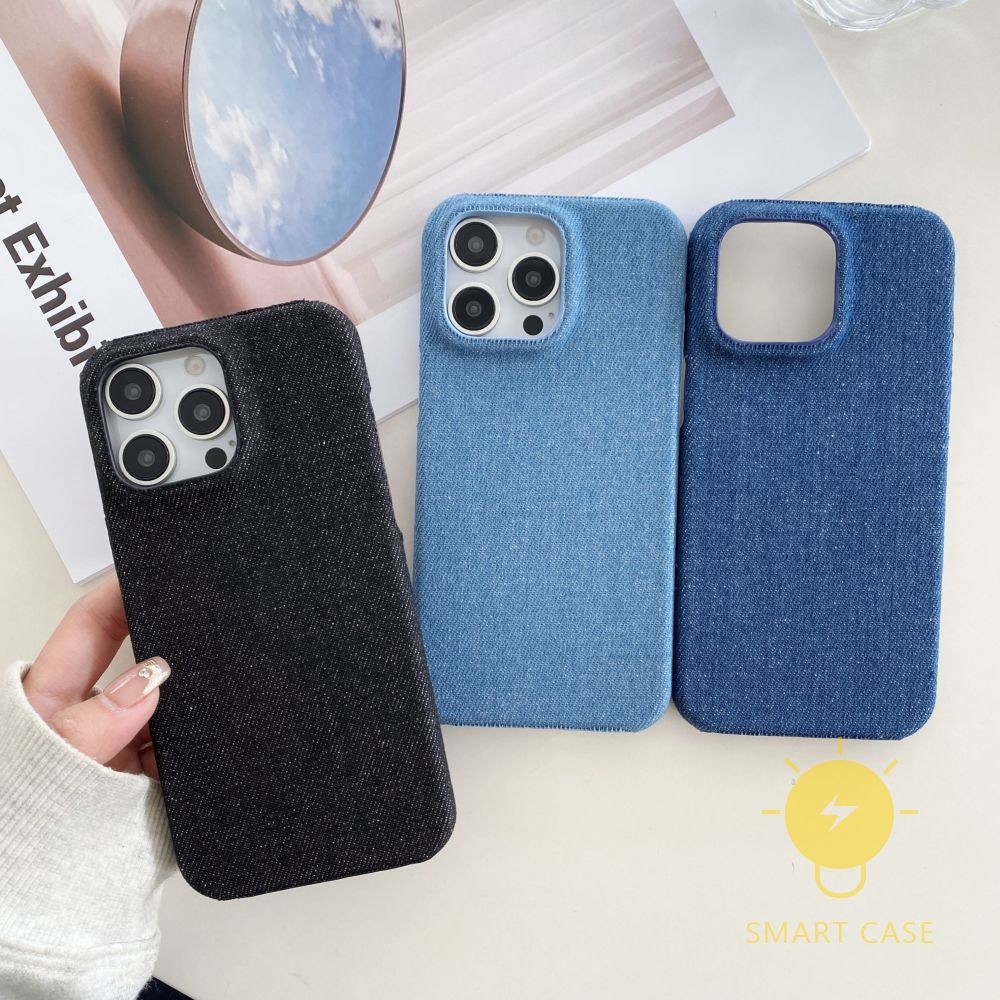 For เคสไอโฟน 16 Pro Max Denim Jean Simple เคส Phone Case For iPhone 16 Pro Max Plus 16e 15 14 13 12 11 X XS Max XR SE 8 7 Mini For เคสไอโฟน11Ins Korean Style Retro Classic Couple Shockproof Protective TPU Cover Shell