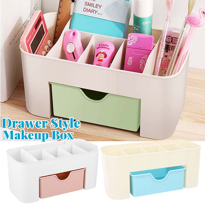 กล่องจัดระเบียบเครื่องสําอาง 3 ลิ้นชัก 1-3 ชิ้น, กล่องแต่งหน้าพลาสติกเกรดสูงพร้อมฐานกันลื่น | แบบพกพาสําหรับเดินทางเหมาะกับผลิตภัณฑ์ดูแลผิว/เครื่องมือแต่งหน้า