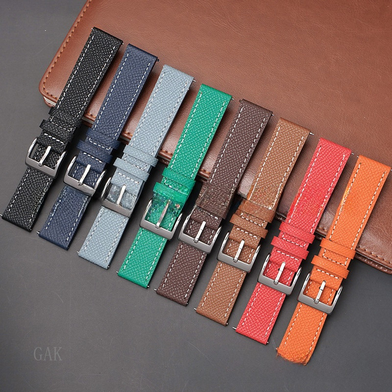เข้ากันได้กับ Rolex Vintage สายหนังแท้ลิ้นจี่ Grain Top Layer Cowhide Watch Band 18/20/22 มม.