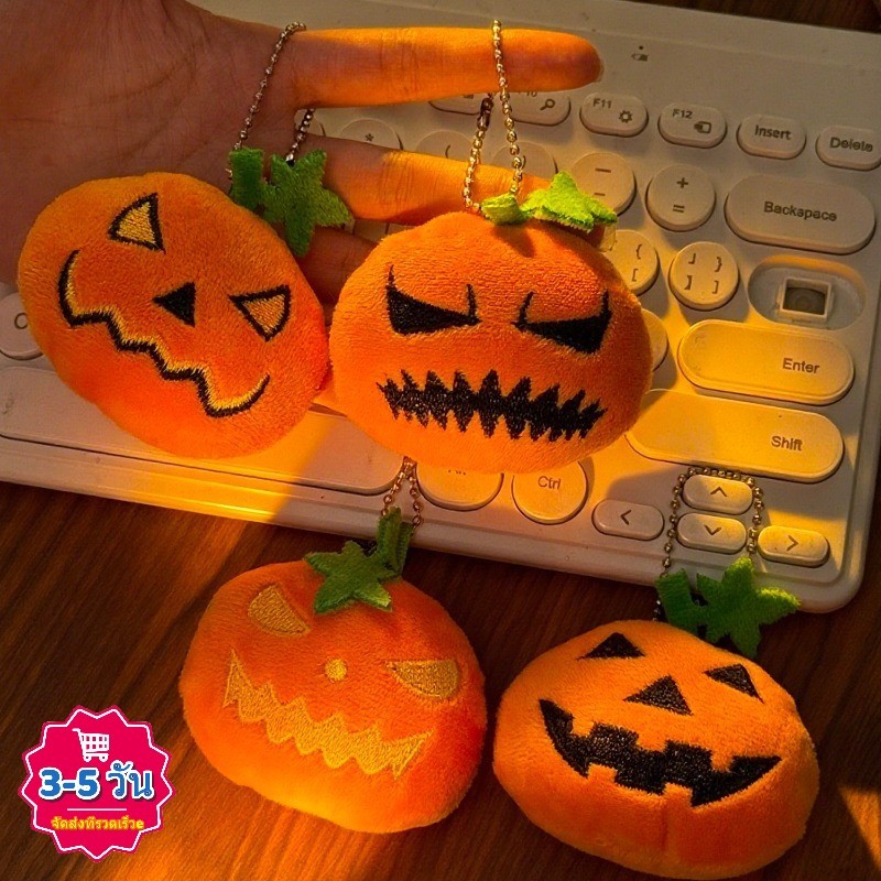 [3-5 วันมาถึง]พวงกุญแจตุ๊กตา 3 ชิ้นพร้อมตะขอ คาราไบเนอร์ ดีไซน์ค้างคาวน่ารักธีมฮาโลวีนวัสดุกันน้ําสําหรับกระเป๋า/กระเป๋าเป้อุปก