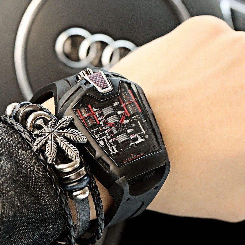 Jh Richard Sports Car Bugatti Creative Concept Watch Male Unique Cool Engine Domineering นาฬิกาผู้ชา