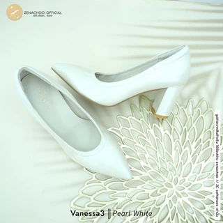 Zenachoo Vanessa3 สูง 3 นิ้ว หน้าเท้ากว้างเพิ่ม 1 ไซส์ หนังแกะแท้ เปลี่ยนไซส์ได้ ไม่รับคืนทรงปกติ หัวแหลม