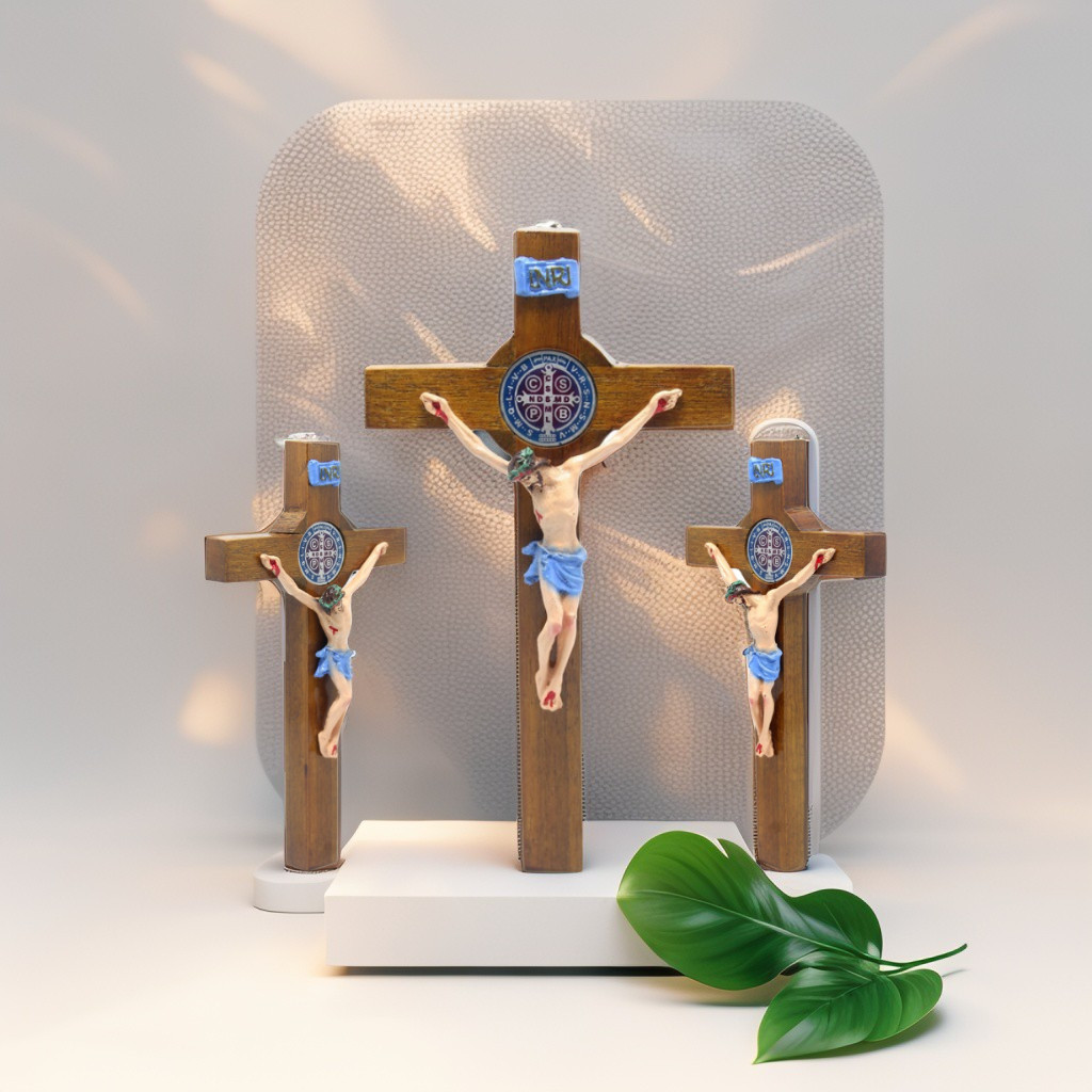 BENEDICT แขวน CROSS 15-30 CM (AR) / CATHOLIC WALL CROSS / BENEDICT CROSS / JESUS CROSS / BENEDICT CR