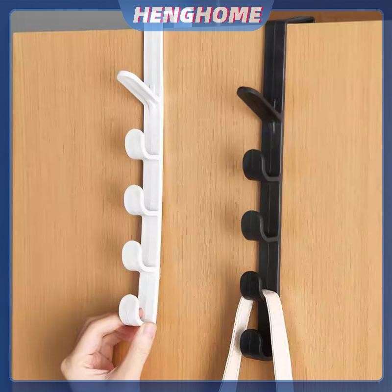 HengHOME Fivesegment ประตู Hook Coat กระเป๋าผ้าเช็ดตัวผมวงไม่มีรอยต่อผู้ถือบ้านห้องนอนองค์กรจัดเก็บพลาสติก Pure สี Rack HENGHOME