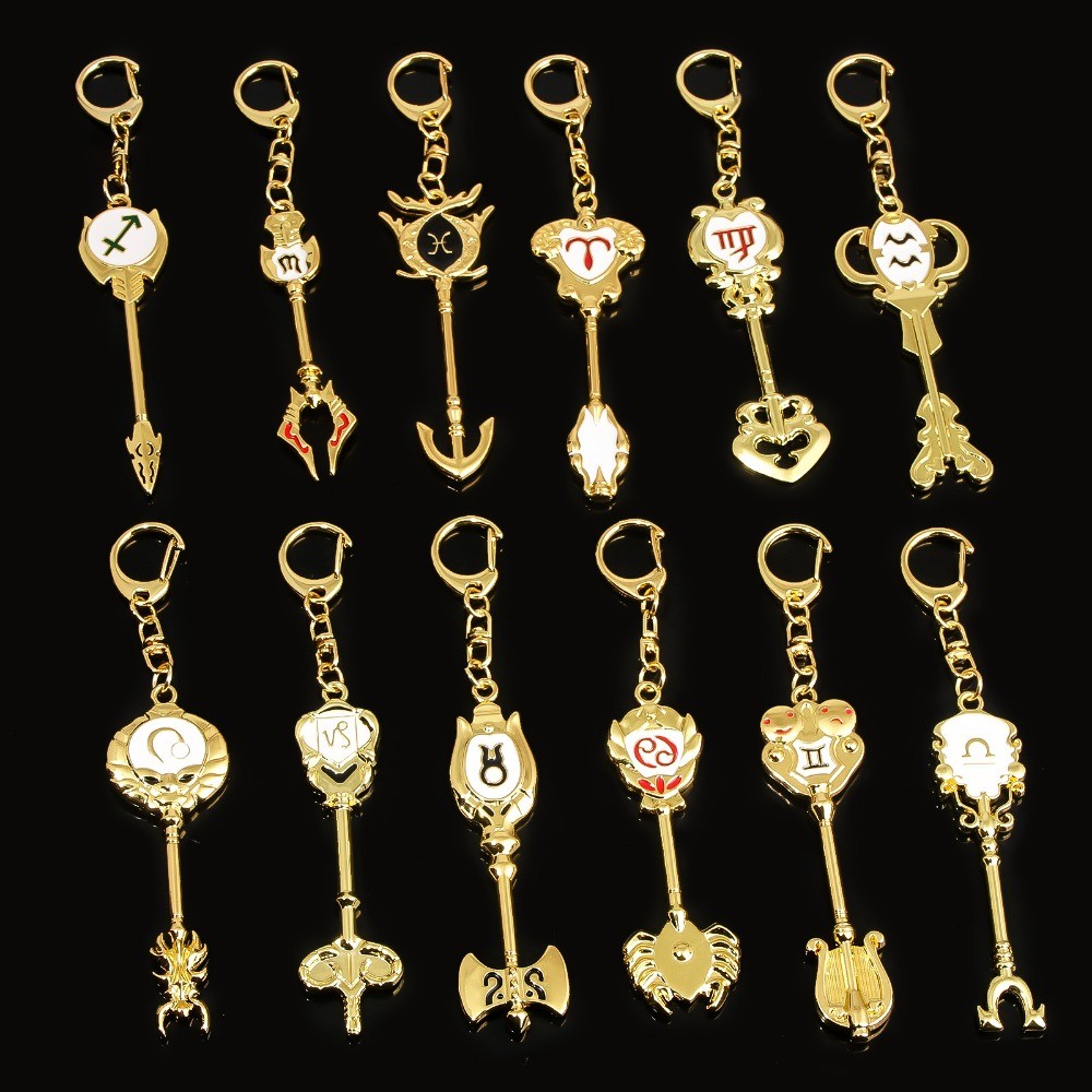 อะนิเมะ FAIRY TAIL12 Constellation Lucy Zodiac Star Spirit Magician อัญเชิญ KeyChain คอสเพลย์จี้ Key