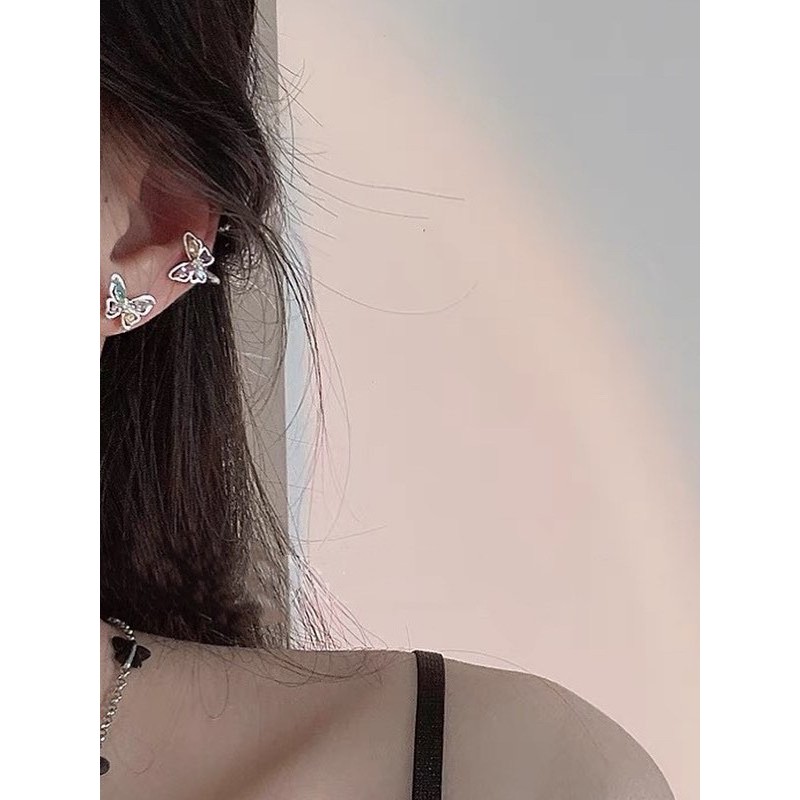 ꒰ (ราคาต่อคู่) ต่างหูผีเสื้อ Crystal Nabi คริสตัลหลากสี ก้านเงินแท้ ใส่ได้ทุกวัน – Burwoodstore ราคา ถูกที่สุด ดีลบีเคเค แกลเลอรีภาพที่ 4