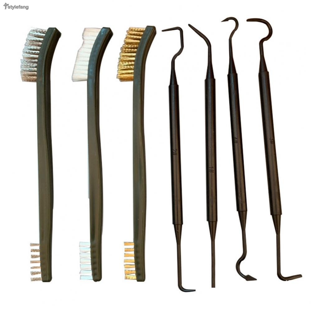 【STYLEF】Wire Brush Cleaning Tools Double-ended Picks Stainless Steel Tactical Rifle Gun【fashion-Clot