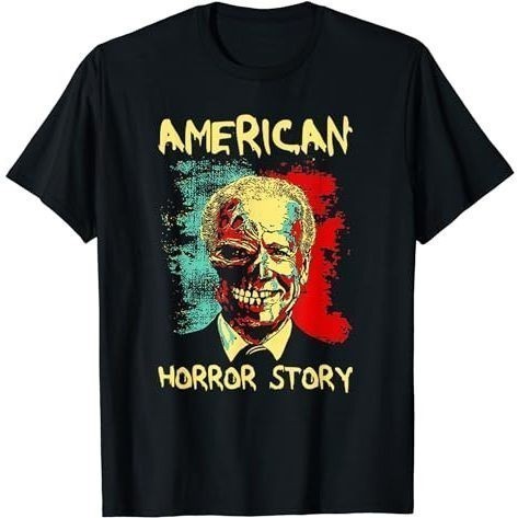 2024 President Horror American Zombie Story ฮาโลวีน Biden เสื้อยืดผู้ใหญ่