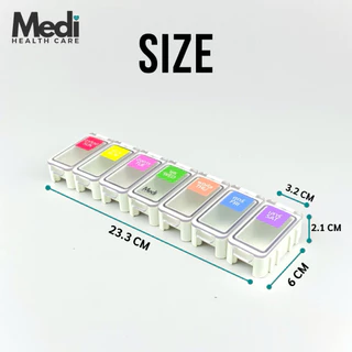 Medi ตลับยาตัวต่อ Puzzle Pill Box ต่อได้ 3 แบบ สีตรงวัน มีซิลิโคนกันน้ำกันความชื้น ช่องยาใหญ่