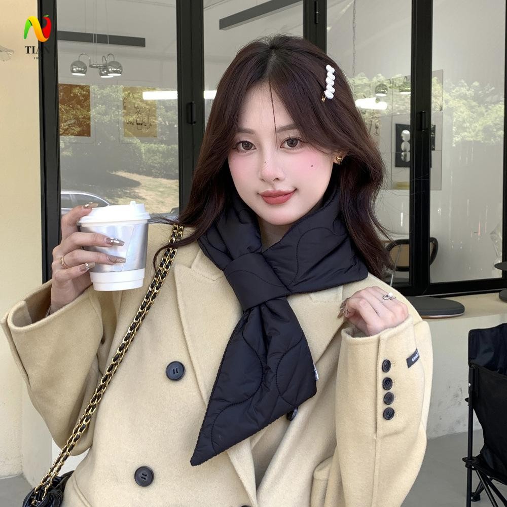 INQUIRY IMPACT Cross Feather ผ้าพันคอ,ให้ความอบอุ่นสไตล์เกาหลีลงผ้าพันคอคอ,Elegant Windproofคอป้องกั