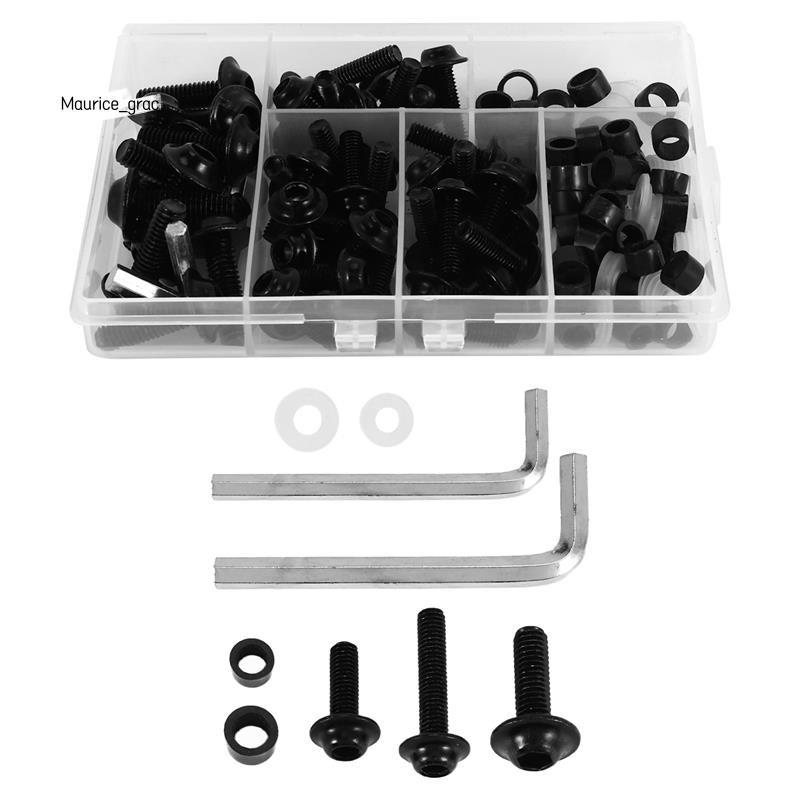 158PCS Universal รถจักรยานยนต์ Fairing สกรูถั่วชุด Moto Body Work Bolts สกรูสําหรับ YZF R1 R6 R3 200