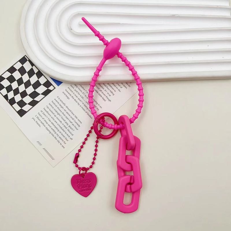 จี้พวงกุญแจจี้เชือกนุ่มรูปหัวใจสีสันสดใสสําหรับพวงกุญแจกระเป๋าเป้สะพายหลังอุปกรณ์เสริมเพื่อนของขวัญ - รูปที่ 3
