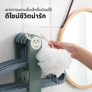 จัดระเบียบไม้แขวนเสื้อ ติดตั้งง่าย ที่เก็บไม้แขวน ไม่ต้องเจาะผนัง ที่เก็บไม้แขวนเสื้อ