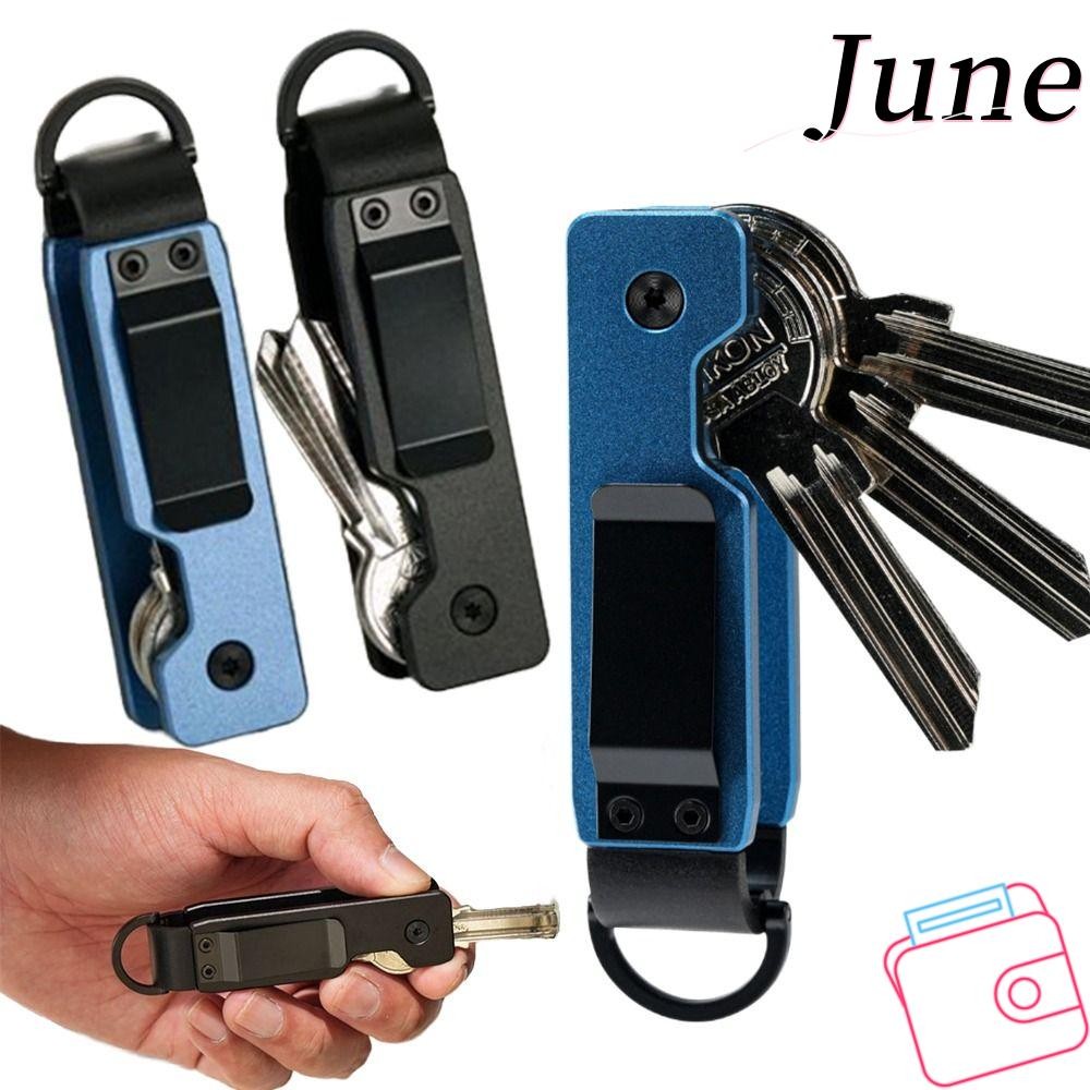 JUNEGOODS Key Holder, Metal Compact Key Organizer, Minimalist Holds 2-5 Keys Keys Bag Outdoor