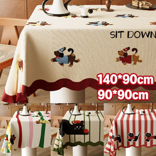 ผ้าปูโต๊ะกันเปื้อนกันฝุ่น ผ้าฝ้าย100% สไตล์โดปามีน ป้องกันกา…