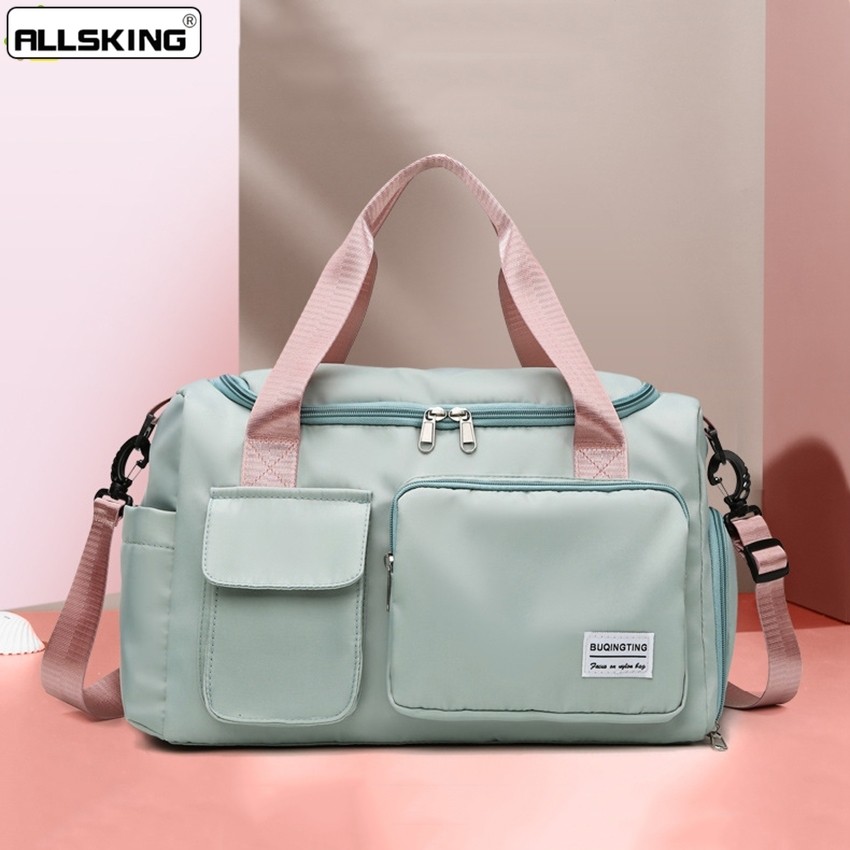 Allsking กระเป๋าใส่สัมภาระแบบพกพา กระเป๋าเดินทางหลายช่อง ความจุขนาดใหญ่ ถือได้ / สะพาย