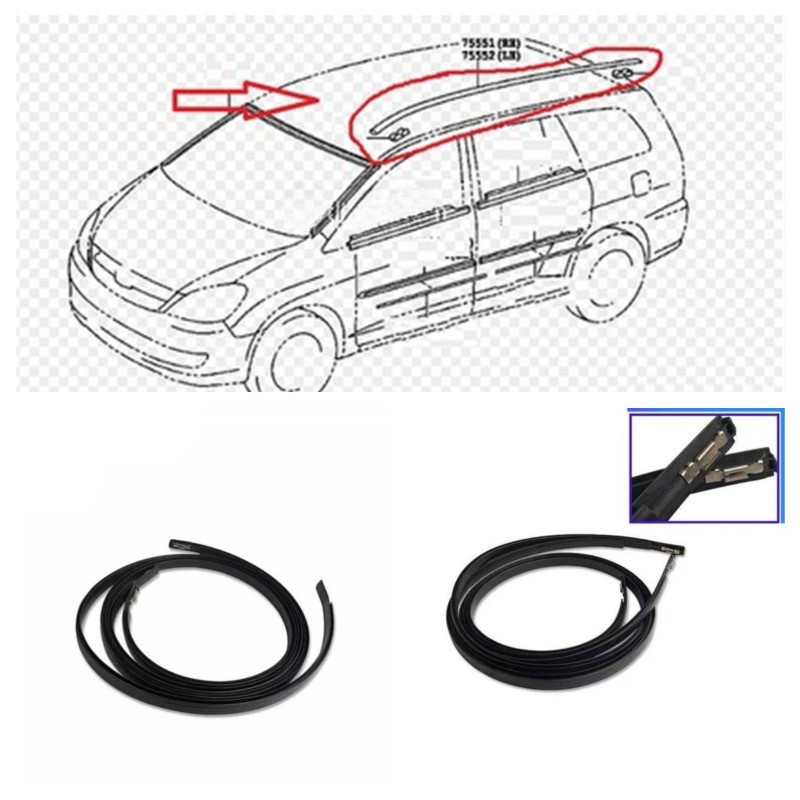 หลังคา weatherstrip toyota avanza ยางหลังคา toyota avanza 2003 2004 2005 2006 2007 2008 2009 2010 20