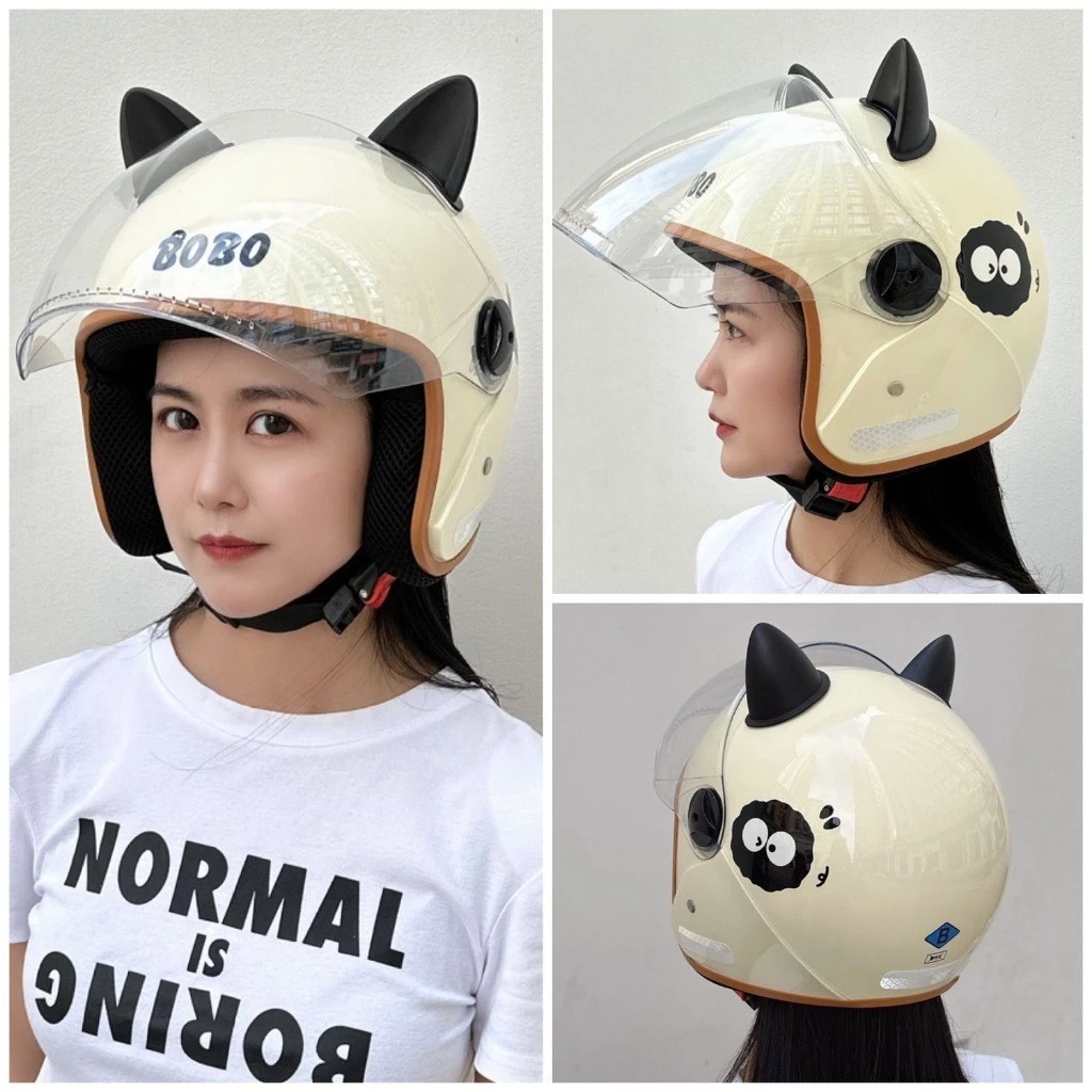 ABS+EPS หมวกกันน็อค 🛵รูปแบบการ์ตูน หมวกกันน็อคสตรี หมวกกันน็อคเต็มใบ กันหมอก ทนต่อการสึกหรหมวกกันน็อค ป้องกันหมอก HD thumbnail 9
