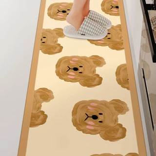 🏷️[Home]🐻 พรมเช็ดเท้า หนังPU Bear ต้าวหมี กันน้ํา โคลนไดอะตอม ลายหมีน่ารัก กันลื่น ซับน้ำได้ดีแห้งไว 40X60cm/40X120🐻