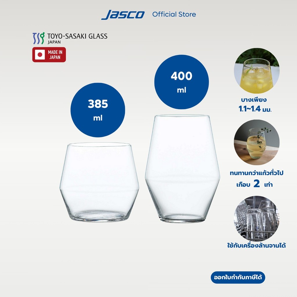 Toyo-Sasaki แก้วน้ำ ทรงเพชร Diamond Tumblers, FINO Hard Strong (ราคาต่อ 1 ใบ) – โปรปัง