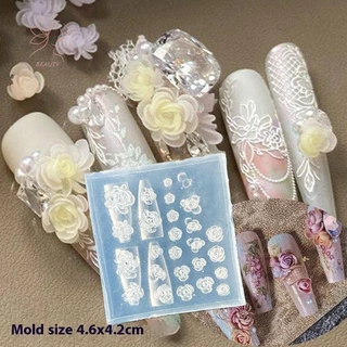 [maybeauty] 1 PC Chain ดอกไม้น้ําแข็ง 3D แม่พิมพ์อะคริลิคตกแต่งเล็บ DIY ออกแบบซิลิโคนเล็บแม่พิมพ์ {TH}