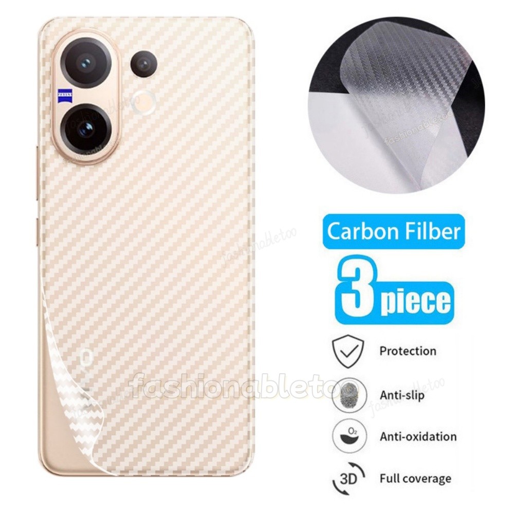 สําหรับ Vivo V60 5G กลับฟิล์มคาร์บอนไฟเบอร์สําหรับ Vivo V60 V 60 VivoV60 2025 ปกหลังฟิล์มนุ่มโปร่งใสคลุมทั้งหมดป้องกันหน้าจอสติกเกอร์