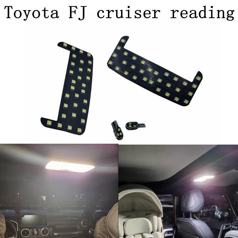4 ชิ้นหลอดไฟ LED ภายในโดมไฟอ่านหนังสือชุดสําหรับ Toyota FJ Cruiser 2007- 2015 โคมไฟอ่านหนังสือไฟหลังคา