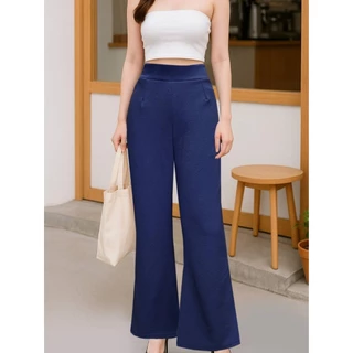 กางเกงขาม้า เอวสูง มีกระเป๋าในตัว เก็บพุง เอวยางยืด ผ้ายืด สาวอวบใส่ได้ เนื้อผ้าใส่สบายระบายอากาศได้ดี รุ่นขายดี