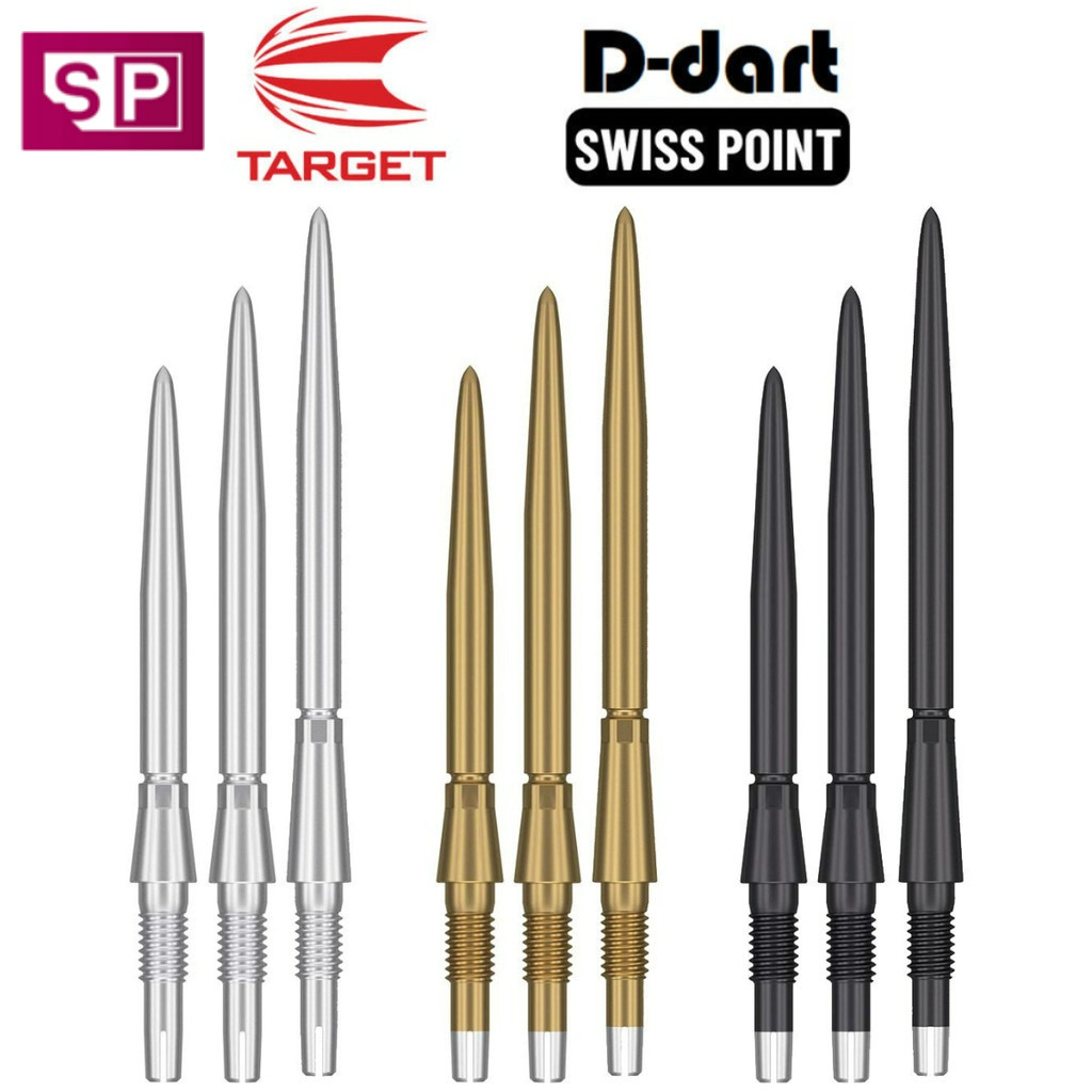 TARGET Dart Point - SWISS STORM POINT BLACK/GOLD/SILVER REPLACEMENT STEEL DART POINT 3 ชิ้น/แพ็ค